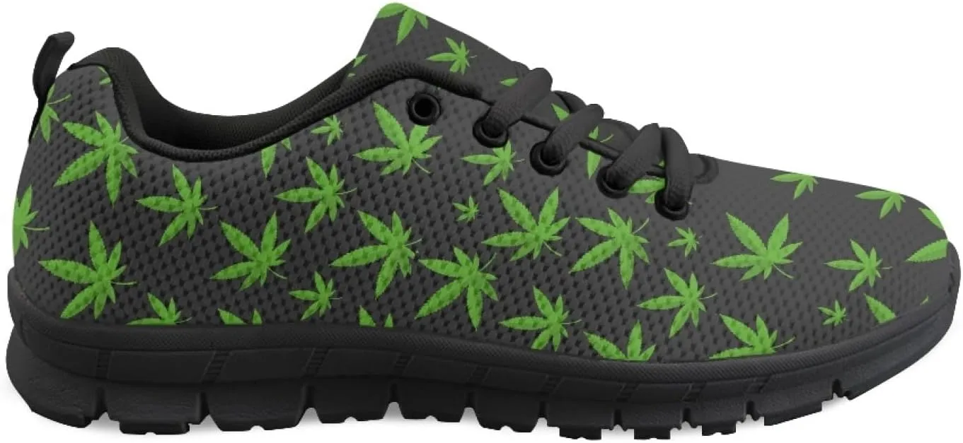 Leaf Weed Cannabis Sneakers Men Womens Sports Shoes Lace Up Athletic Sneaker Breathable Footwear for Outdoor Daily