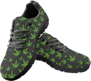 Leaf Weed Cannabis Sneakers Men Womens Sports Shoes Lace Up Athletic Sneaker Breathable Footwear for Outdoor Daily