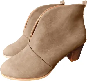 Leather Women Ankle Boots Dressy Boots Short Boots Women Leather Stacked Chunky Heels Women's Fahsion Boots Western
