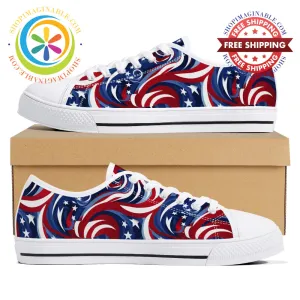 Let Freedom Ring!  Ladies Low Top Canvas Shoes