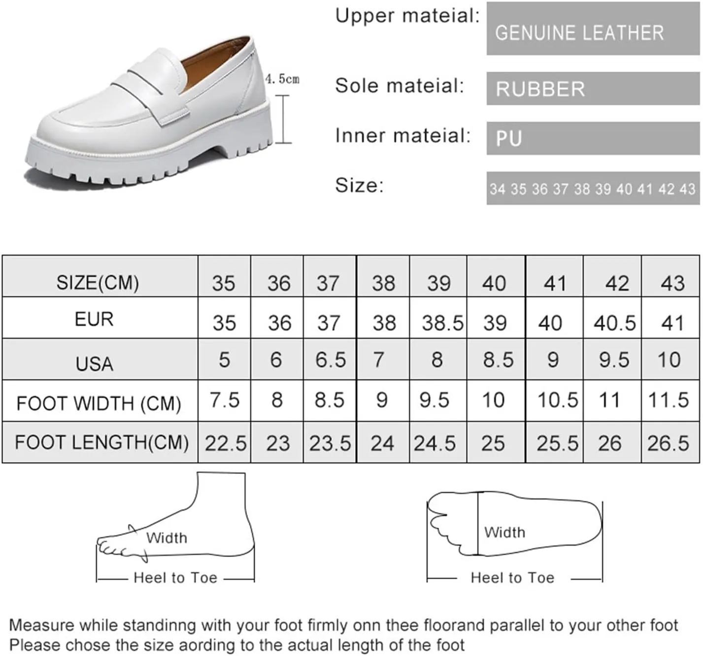 Loafers for Women Women's British Style Thick-Soled Casual Loafers Genuine Leather College Shoes for Girls