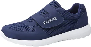Men's 2025 New Hook Loop Solid Color Fly Woven Mesh Breathable Running Shoes Mens Sneaker Socks Low Cut Shoes