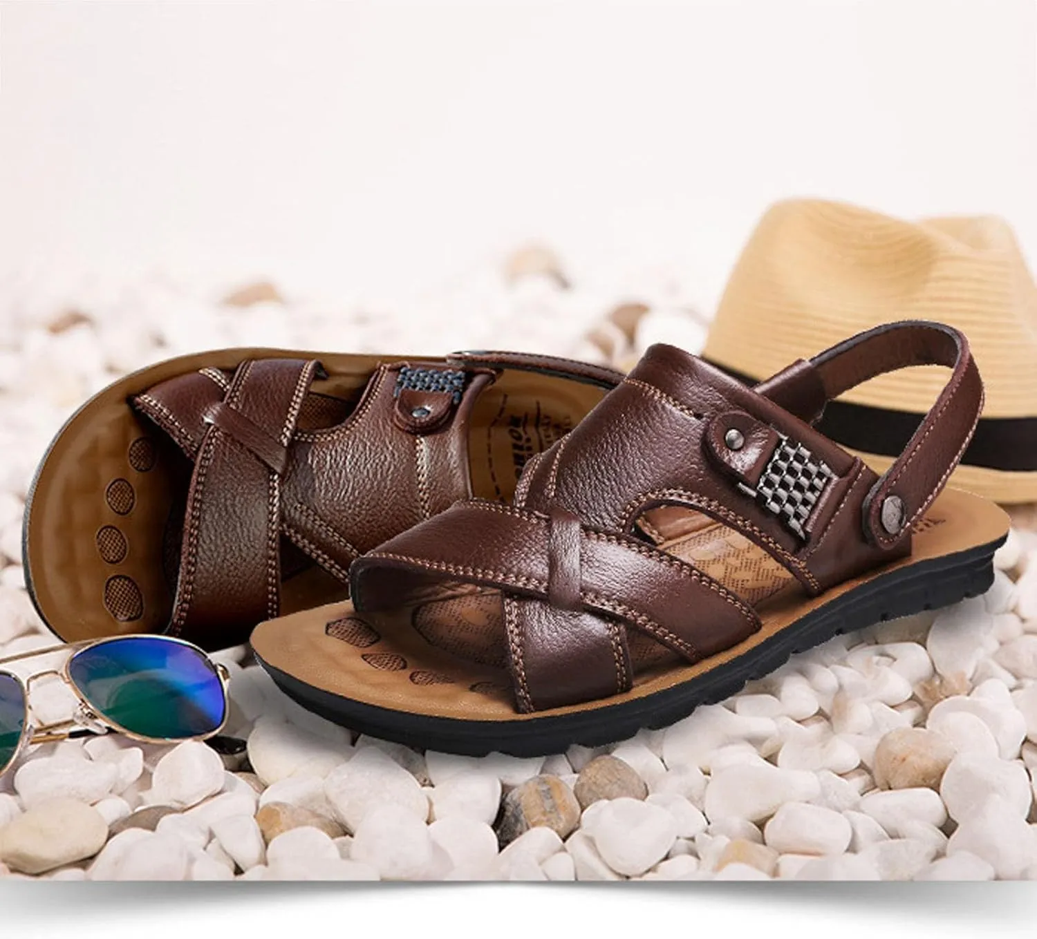 Men's Beach Hollow Soft Sole Comfortable Spring And Summer Casual Fashion Sandals Mens Dress Sandals