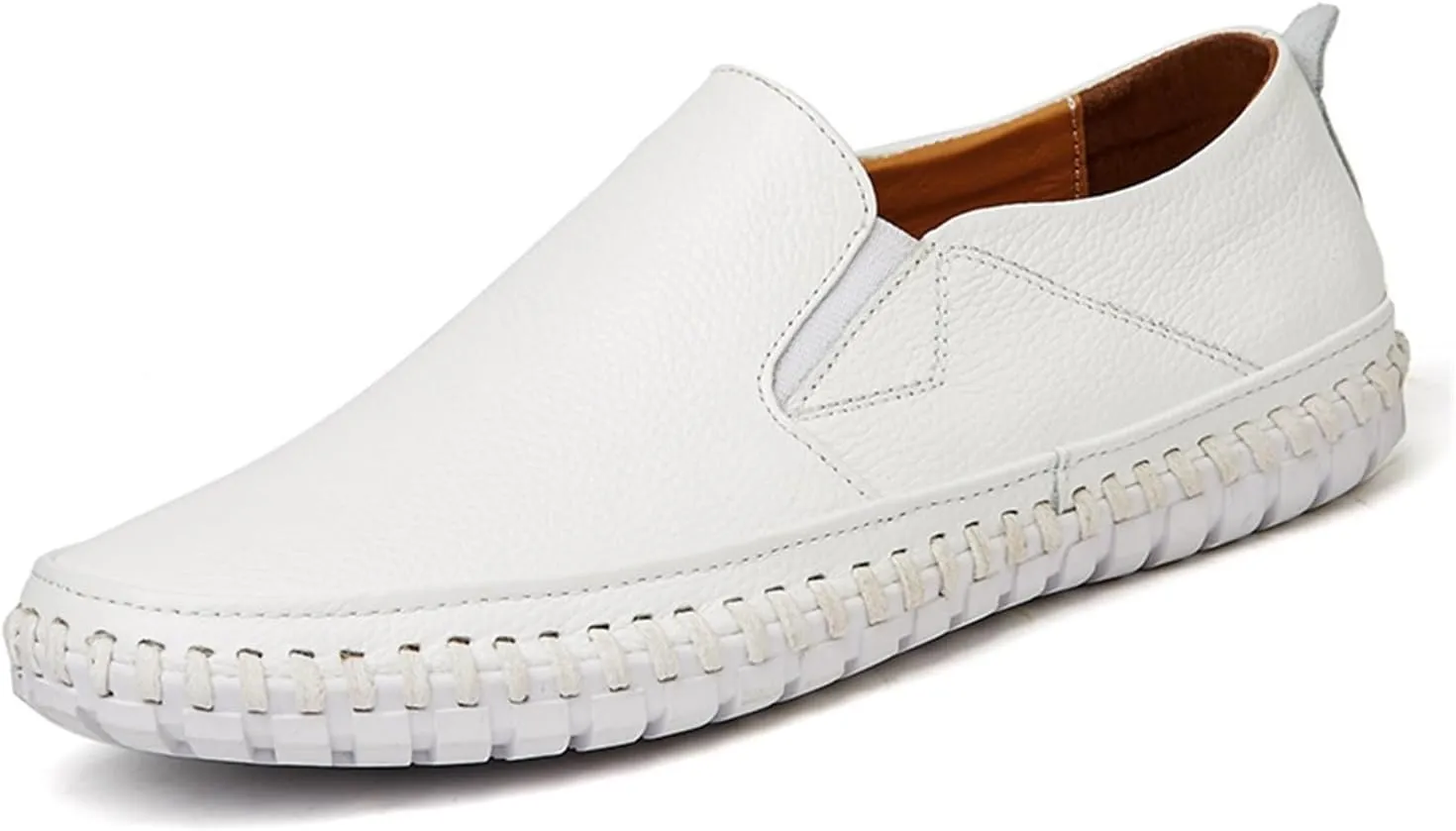 Men's Casual Leather Loafers Slip-On Dress Shoes Driving Walking Shoes Brown Loafers Men