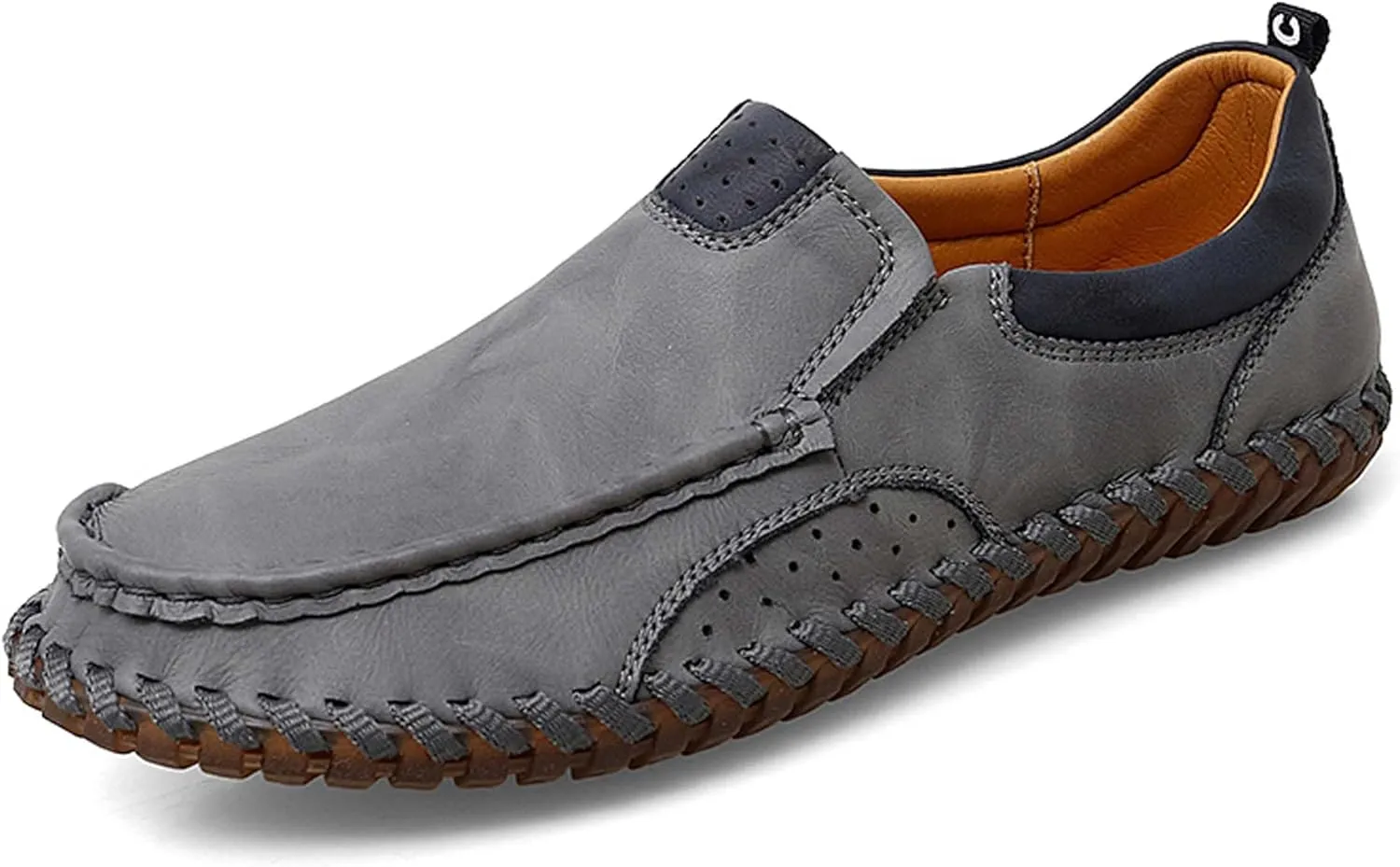 Men's Casual Loafers Comfortable Handmade Leather Loafers Fashion Slip On Driving Shoes Lightweight Soft Sole Casual Sneakers Men's Classic Leather Shoes