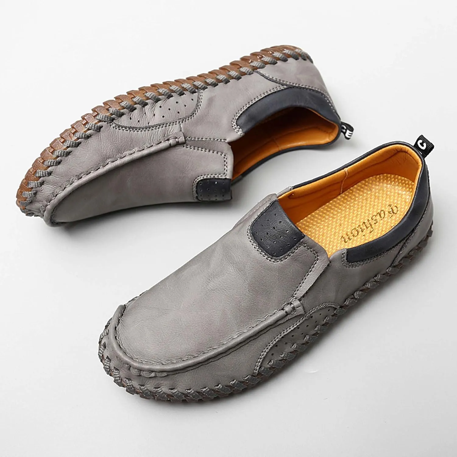 Men's Casual Loafers Comfortable Handmade Leather Loafers Fashion Slip On Driving Shoes Lightweight Soft Sole Casual Sneakers Men's Classic Leather Shoes