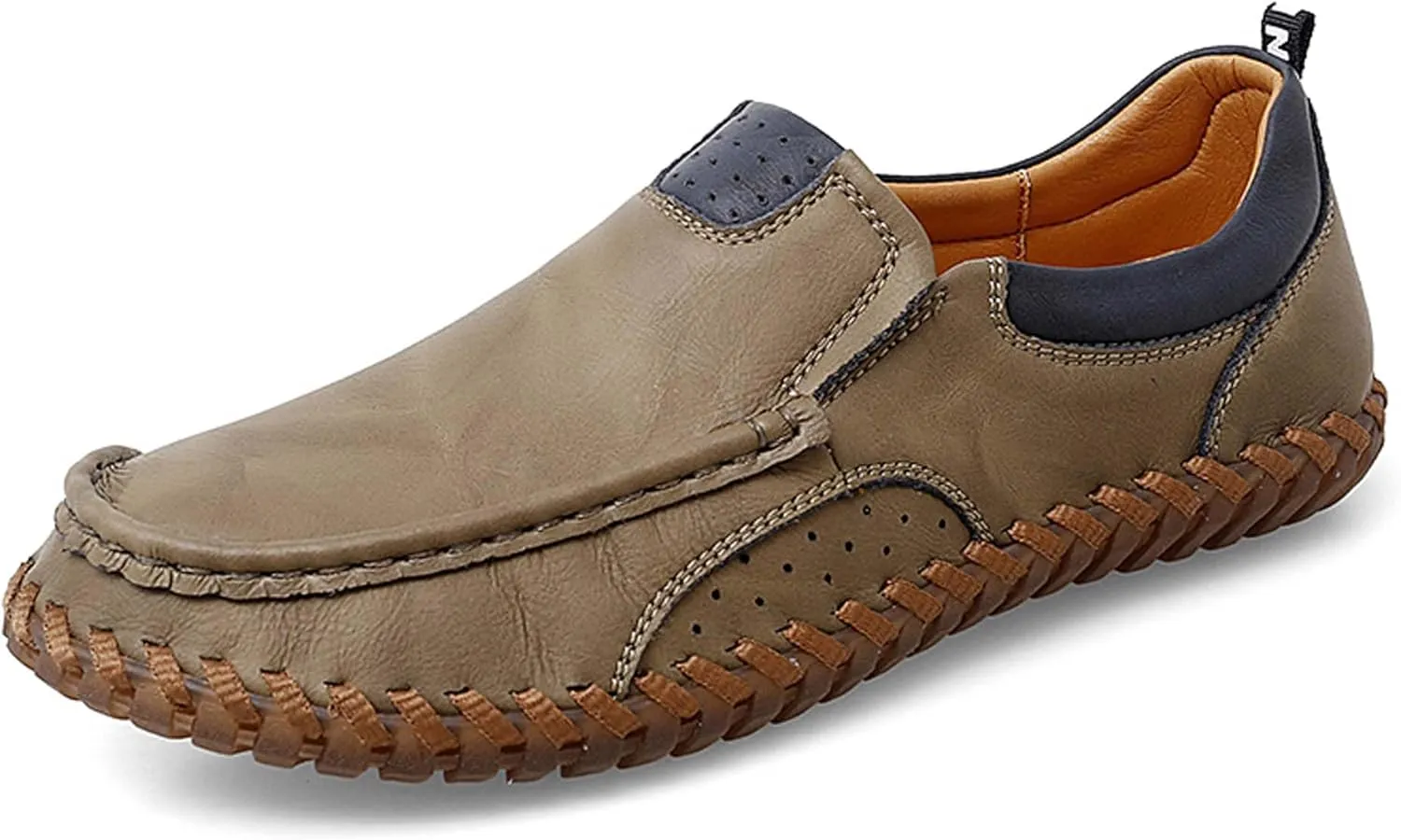 Men's Casual Loafers Comfortable Handmade Leather Loafers Fashion Slip On Driving Shoes Lightweight Soft Sole Casual Sneakers Men's Classic Leather Shoes