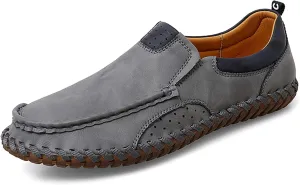 Men's Casual Loafers Comfortable Handmade Leather Loafers Fashion Slip On Driving Shoes Lightweight Soft Sole Casual Sneakers Men's Classic Leather Shoes