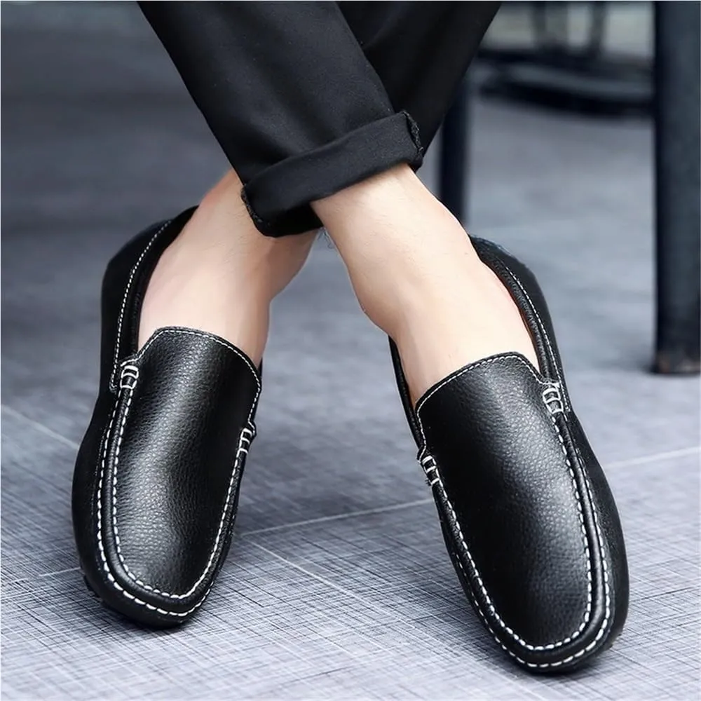 Men's Casual Loafers Slip On Leather Shoes for Business Office Work Wedding Comfortable Lightweight Walking Shoes
