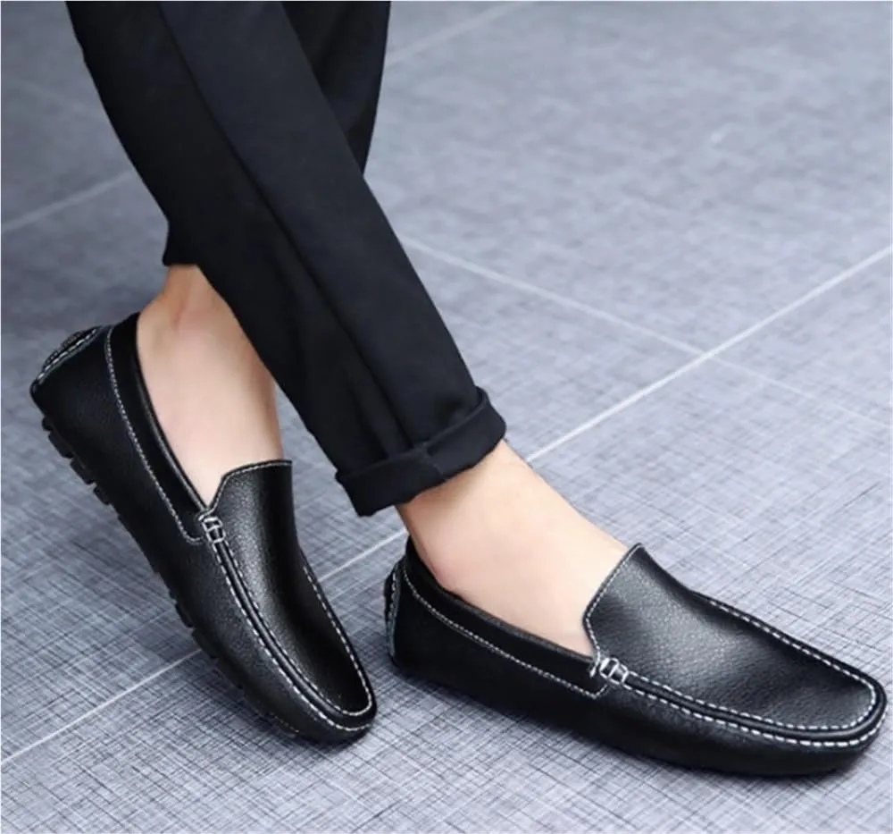 Men's Casual Loafers Slip On Leather Shoes for Business Office Work Wedding Comfortable Lightweight Walking Shoes
