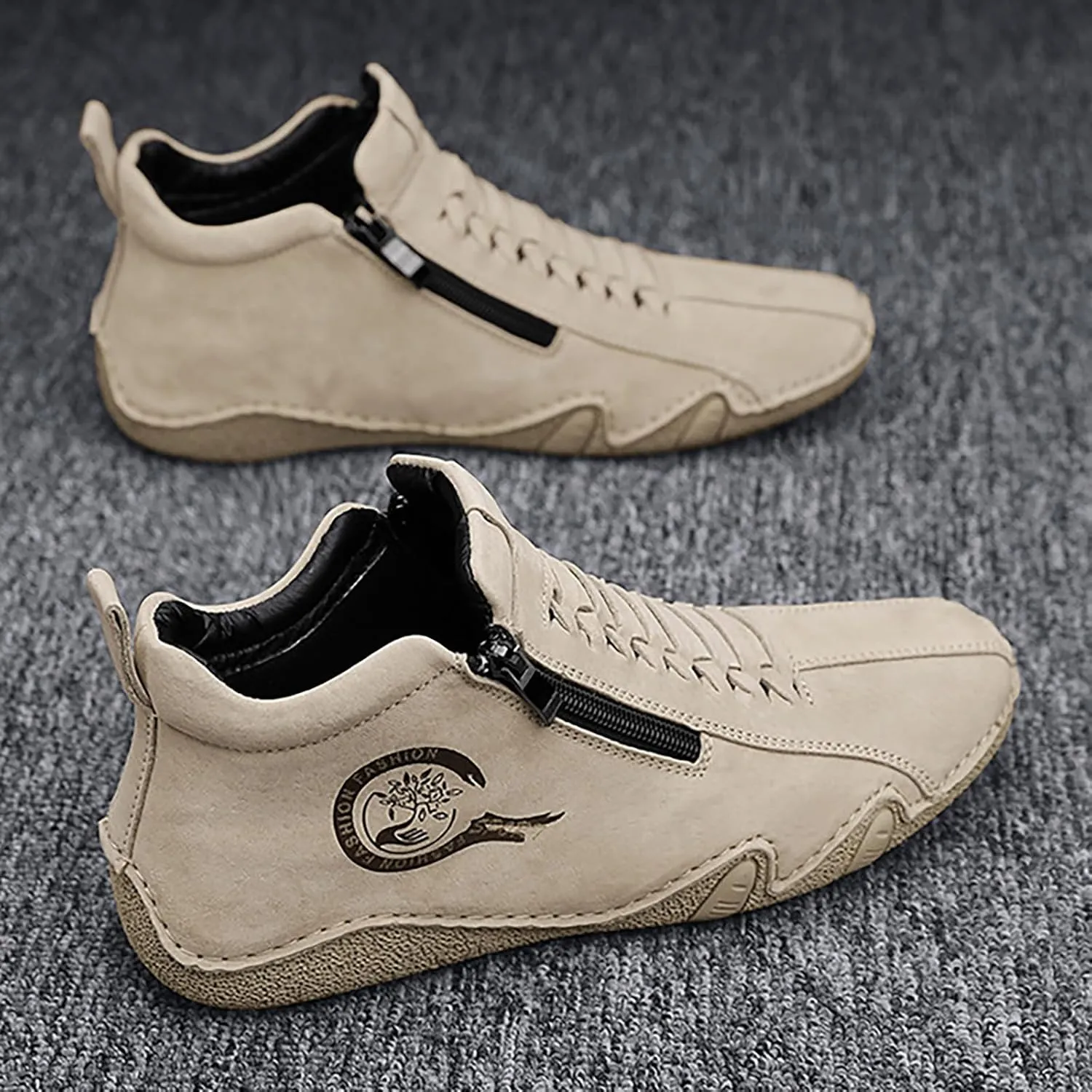 Men's Classic Casual Walking Shoes Comfortable Breathable Stretch Canvas Slip on Sneaker Versatile Elderly Shoes