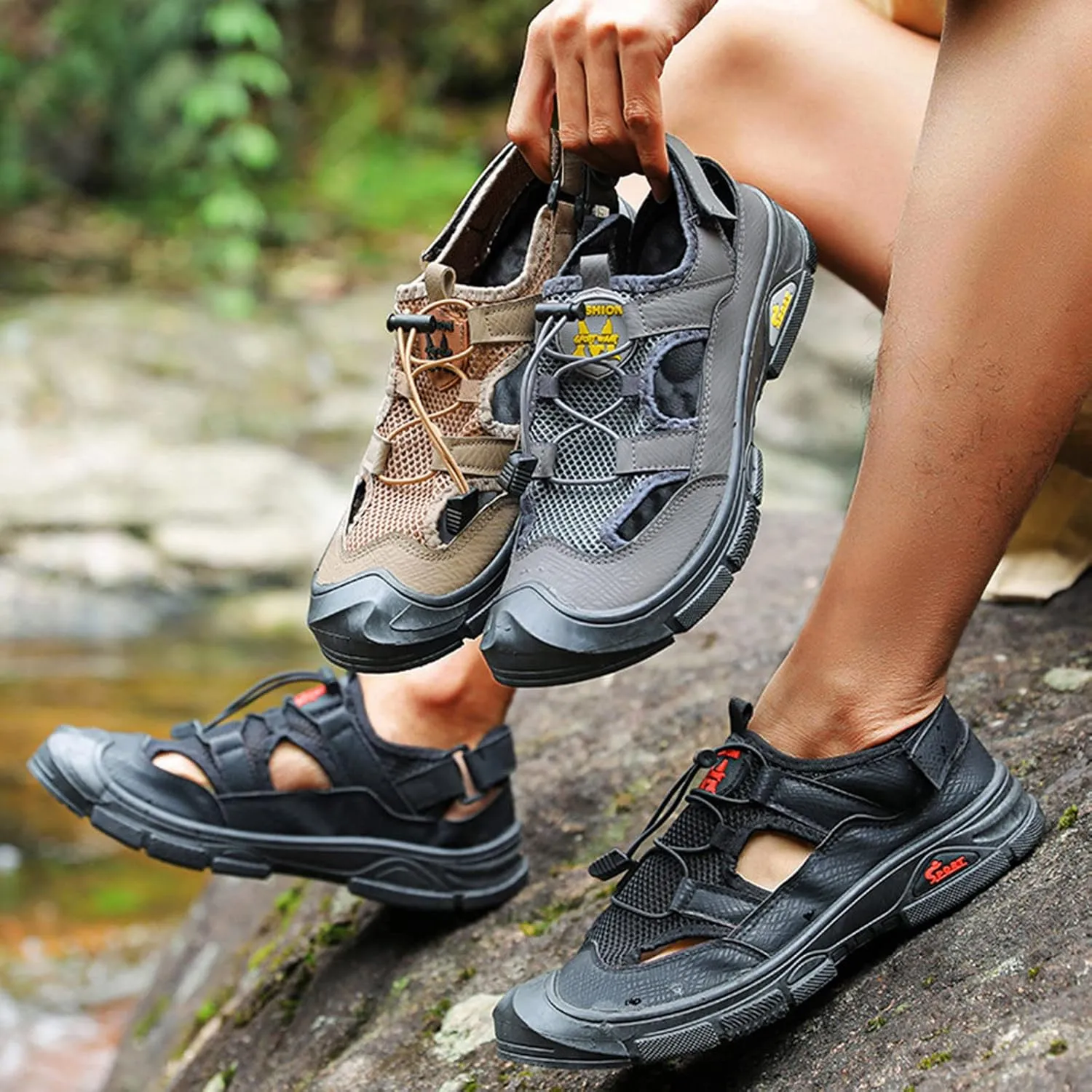 Men's Hiking Sandals Men's Athletic Outdoor Sandals Athletic Outdoor Sandals for Summer Beach Trail Walking