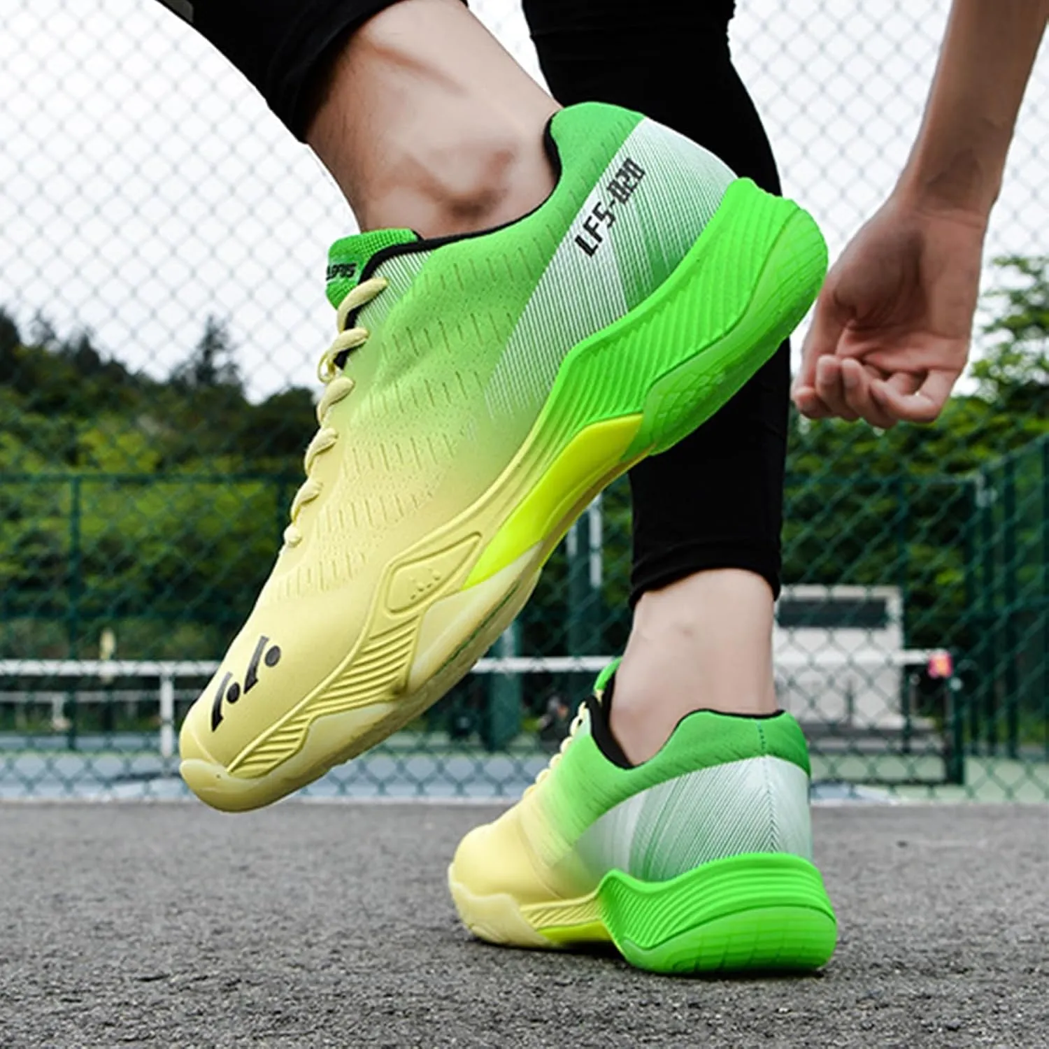 Men's Indoor Court Shoes for Tennis, Bottom wear Resistant Anti Slip Badminton Pickleball Sneakers Boys and Girls