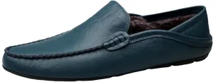Men's Leather Handmade Driving Loafers, Casual Shoes, Winter Warm Loafers, Men's Lightweight Flat Shoes