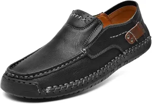Men's Loafers Comfortable Driving Walking Shoes Slip-On Casual Leather Dress Shoes Lightweight Shoes for Men
