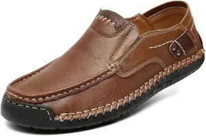 Men's Loafers Comfortable Driving Walking Shoes Slip-On Casual Leather Dress Shoes Lightweight Shoes for Men