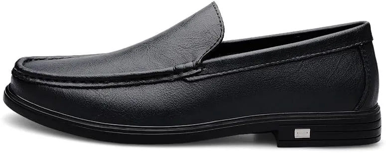 Men's Loafers Round Toe PU Leather Loafer Shoes Comfortable Flexible Resistant Casual Slip On