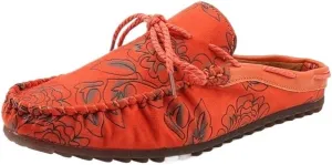 Mens Loafers Shoe Floral Vegan Leather Half Moccasins Shoes Lightweight Comfortable Flexible Fashion Outdoor Slip-on