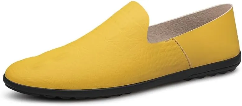 Mens Loafers Shoe Round Toe Faux Leather Loafer Shoes Lightweight Flexible Comfortable Walking Slip-on