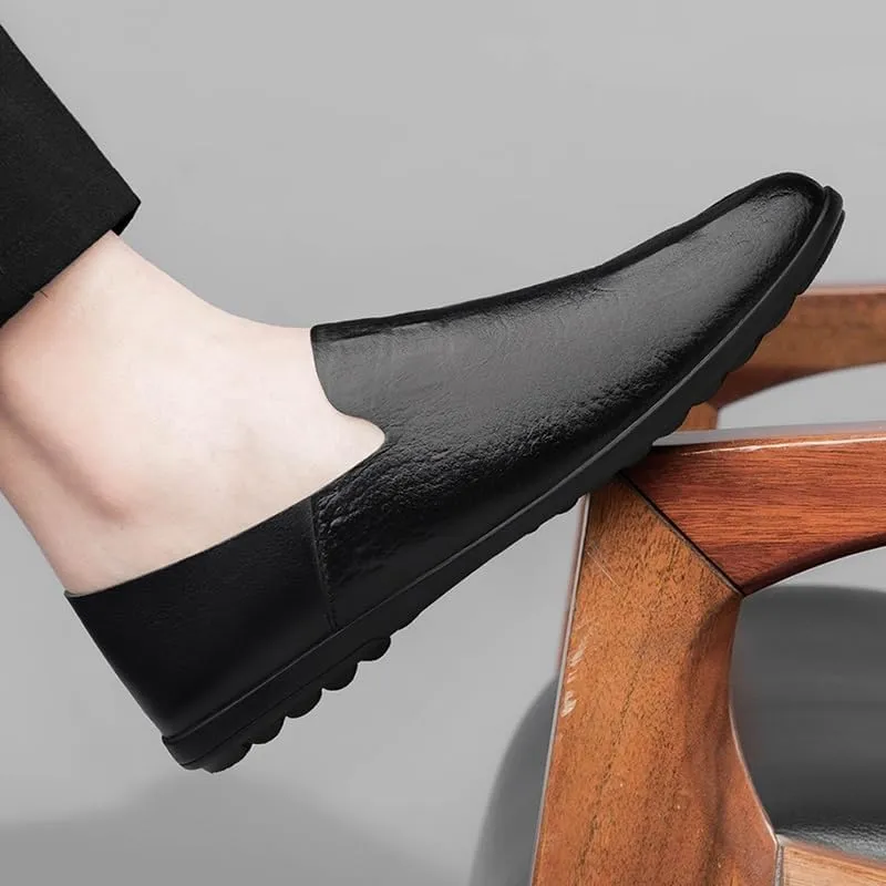 Mens Loafers Shoe Round Toe Faux Leather Loafer Shoes Lightweight Flexible Comfortable Walking Slip-on