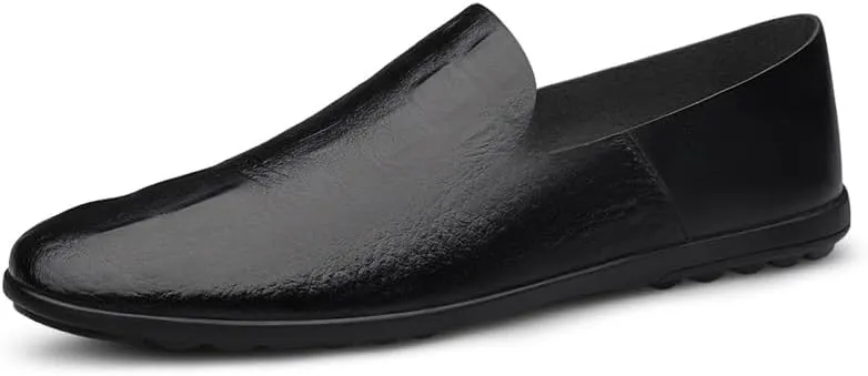 Mens Loafers Shoe Round Toe Faux Leather Loafer Shoes Lightweight Flexible Comfortable Walking Slip-on