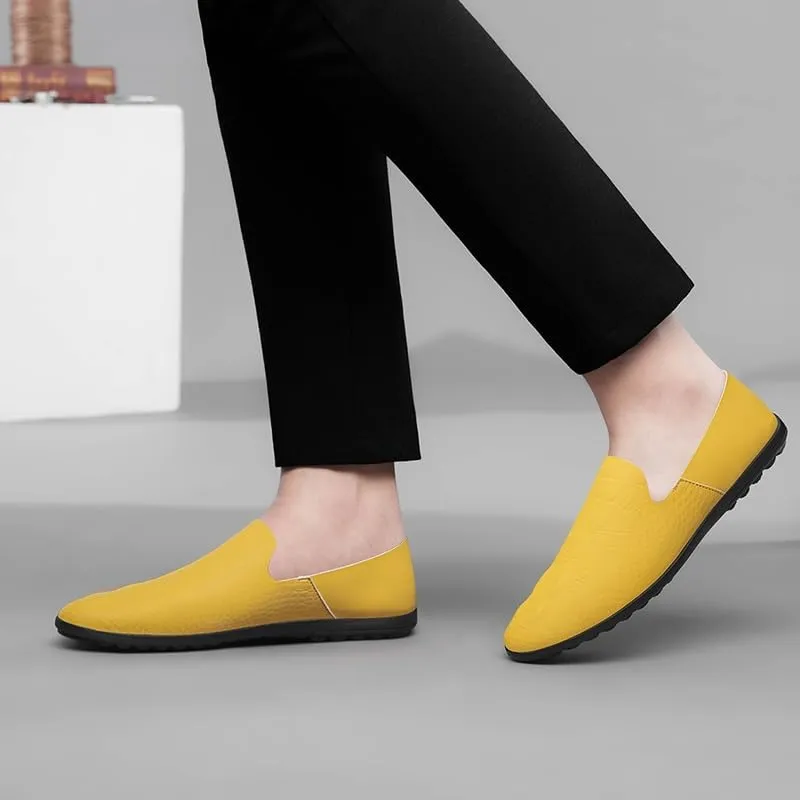 Mens Loafers Shoe Round Toe Faux Leather Loafer Shoes Lightweight Flexible Comfortable Walking Slip-on