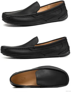 Men's Premium Leather Casual Hands-Free Loafers-Shoes