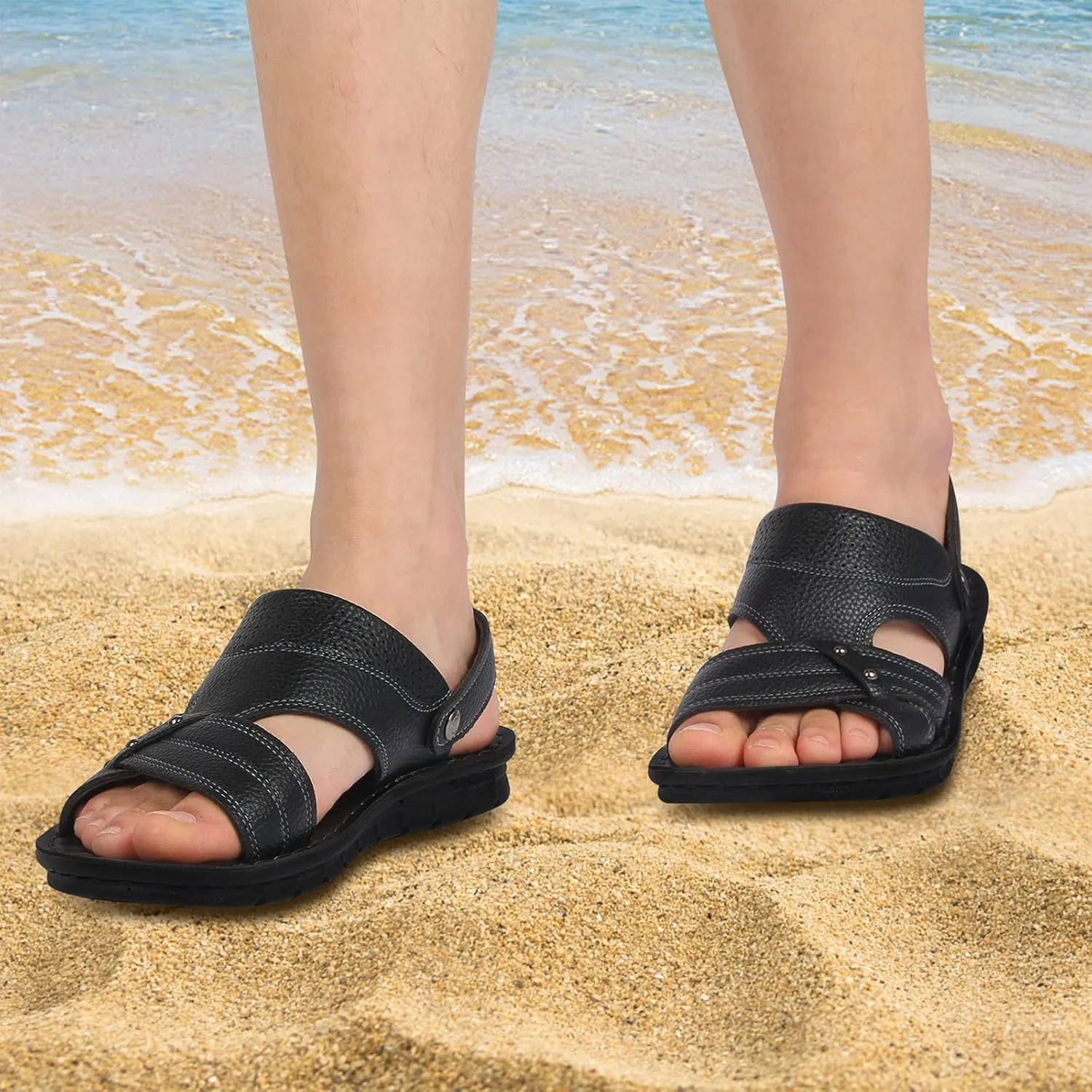 Men's Sandals Men's Athletic Outdoor Sandals Slides Athletic Outdoor Sandals for Summer Beach Trail Walking
