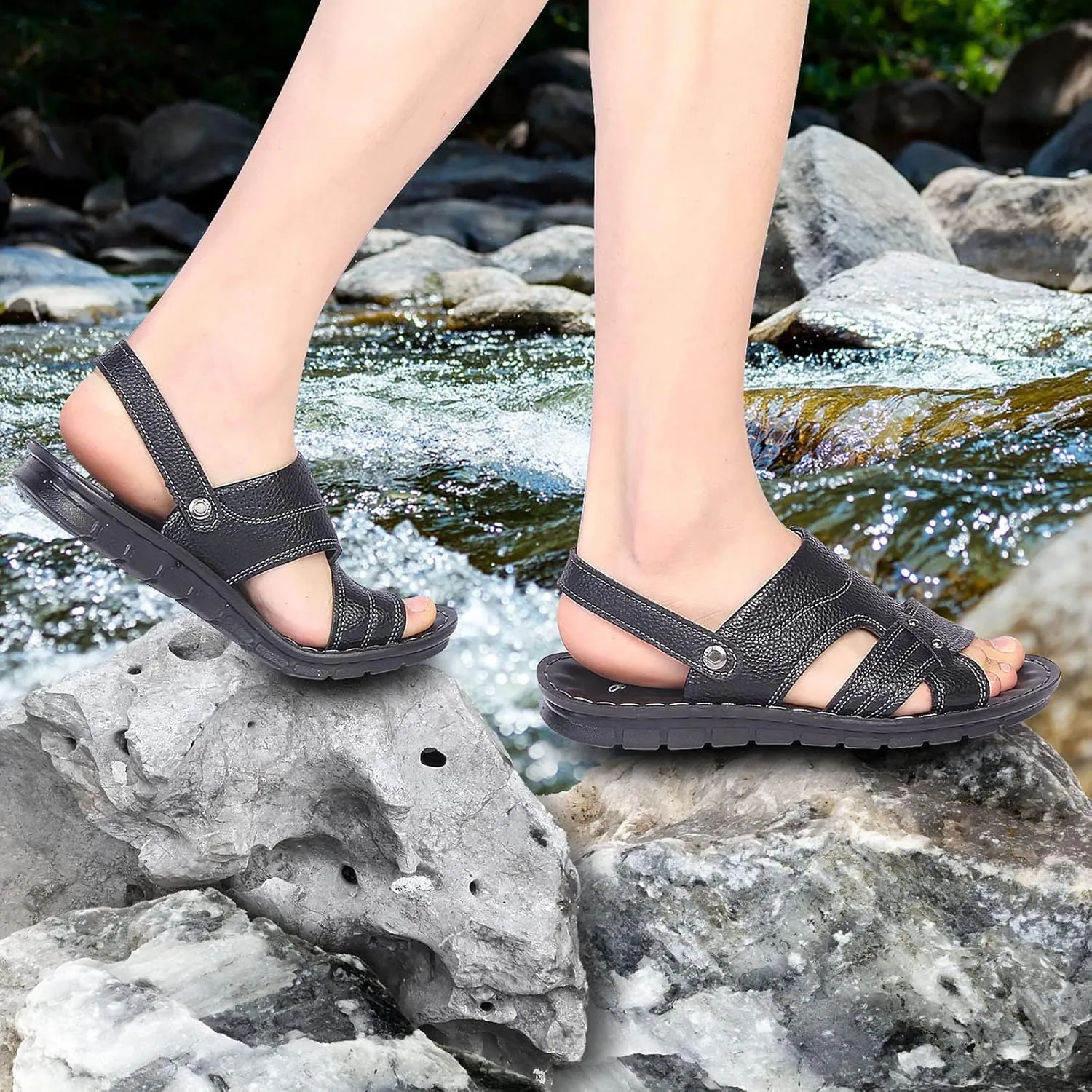 Men's Sandals Men's Athletic Outdoor Sandals Slides Athletic Outdoor Sandals for Summer Beach Trail Walking