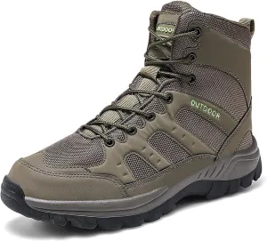 Men's Ultralight Tactical Combat Boots, Outdoor Breathable and Wear-resistant Desert Hiking Shoes, Comfort Waterproof Lace Up Zipper Men's Shoes