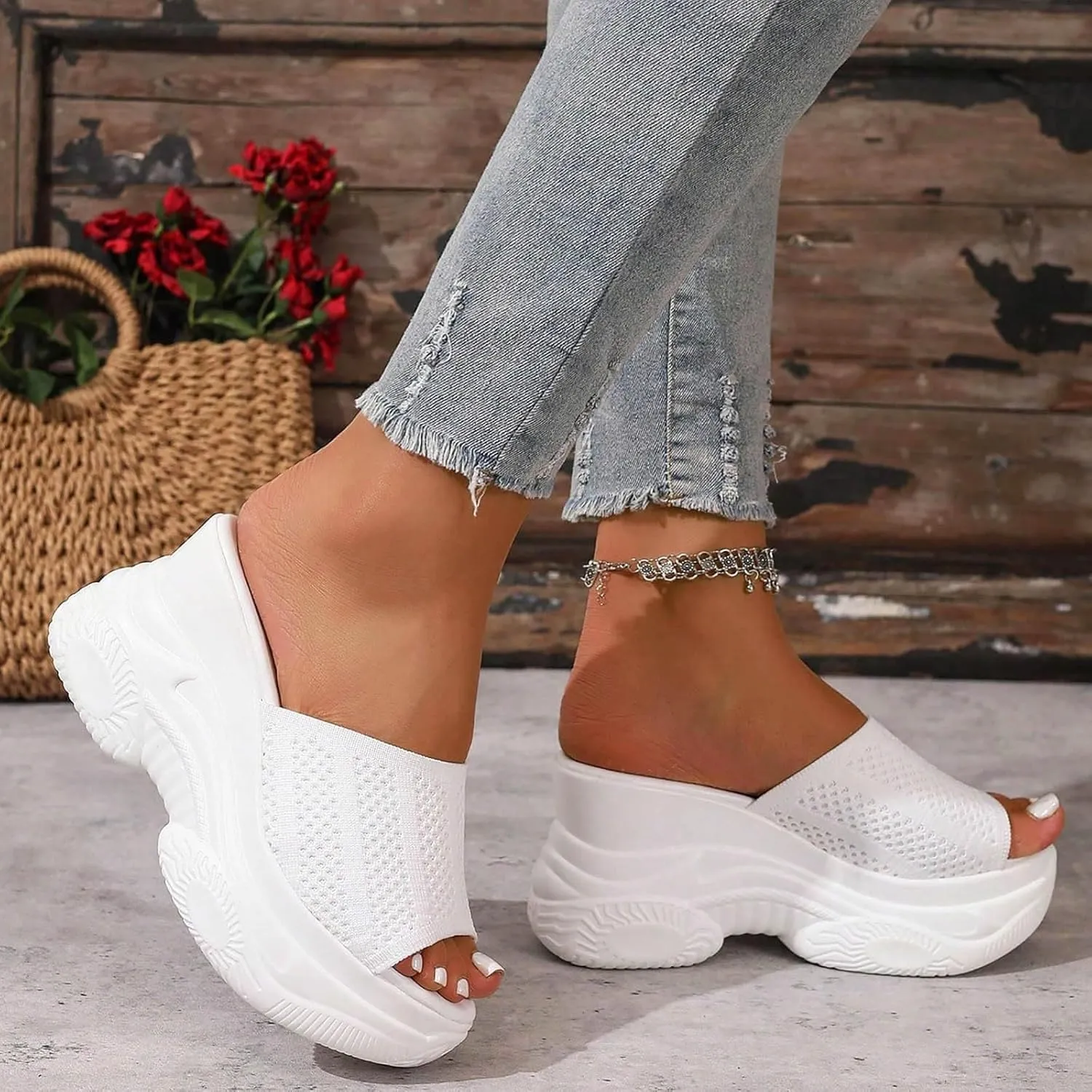 Mesh Walking Sandals with Arch Support Women 2025,Comfortable Hiking Sneakers with Orthotic,Outdoor Athletic Platform Sandalias Mujer Casual Open Toe Sport Sandals Summer Beach Shoe