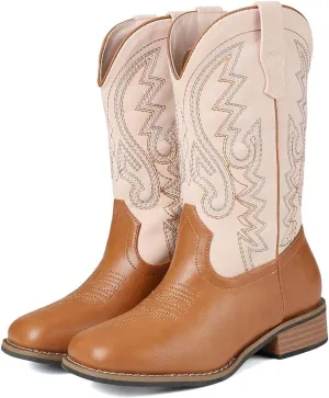 mikarka Cowboy Boots Girl Toddler High Heel Fashion Ankle Boots Children's Cowboy Boots Western Riding Boots