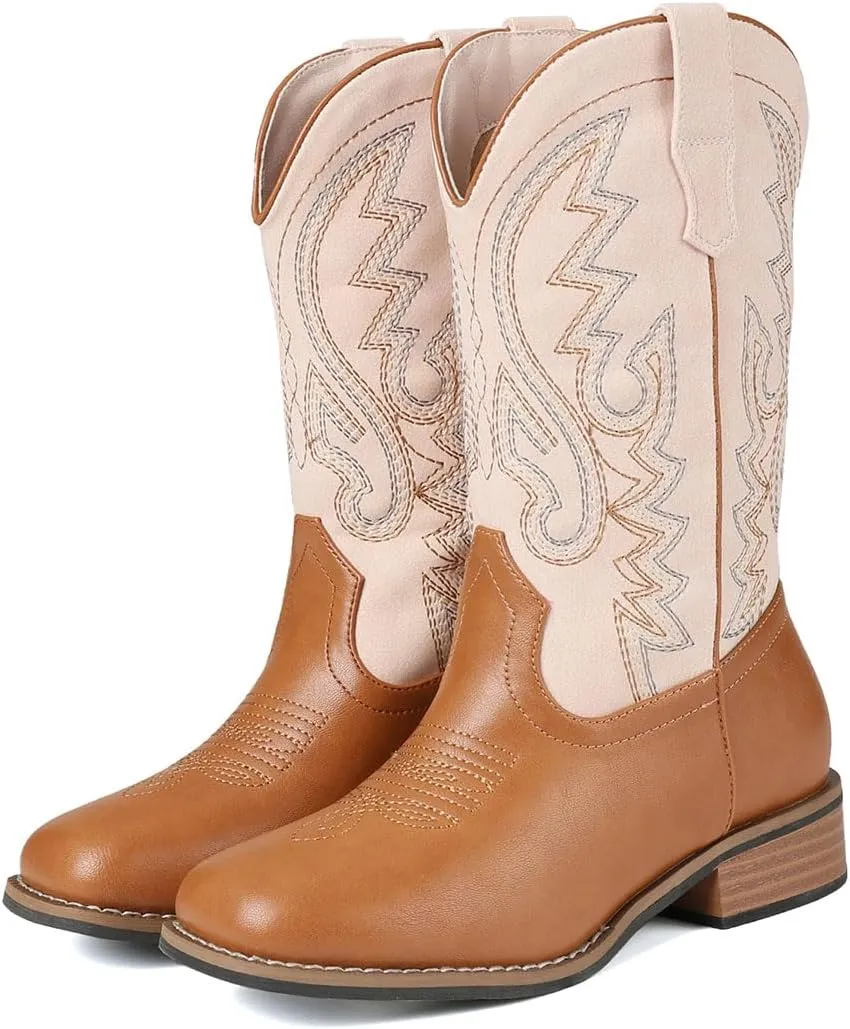 mikarka Cowboy Boots Girl Toddler High Heel Fashion Ankle Boots Children's Cowboy Boots Western Riding Boots
