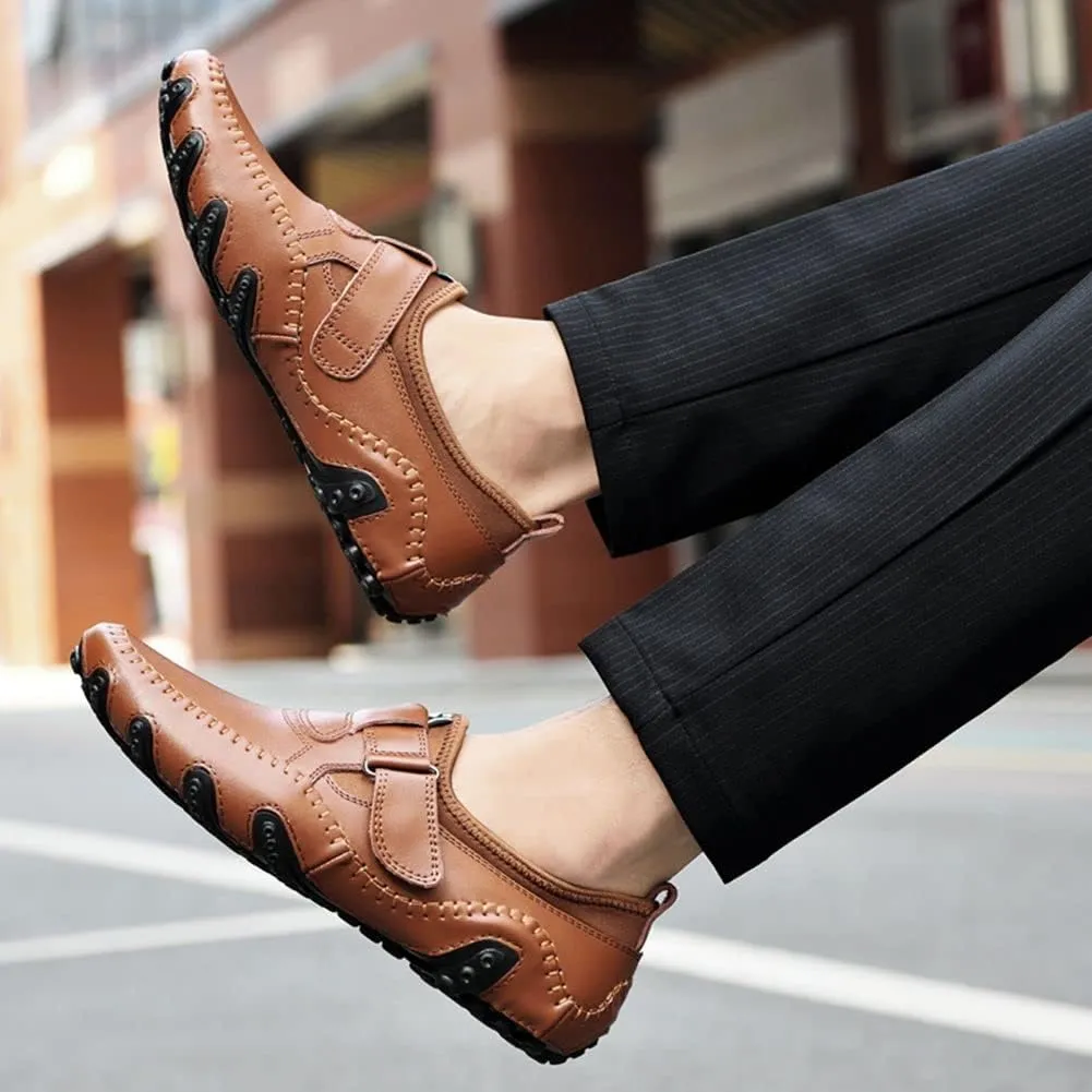 mitvr Men??s Casual Leather Loafers Shoes Penny Loafers Moccasin Flats Boat Shoes