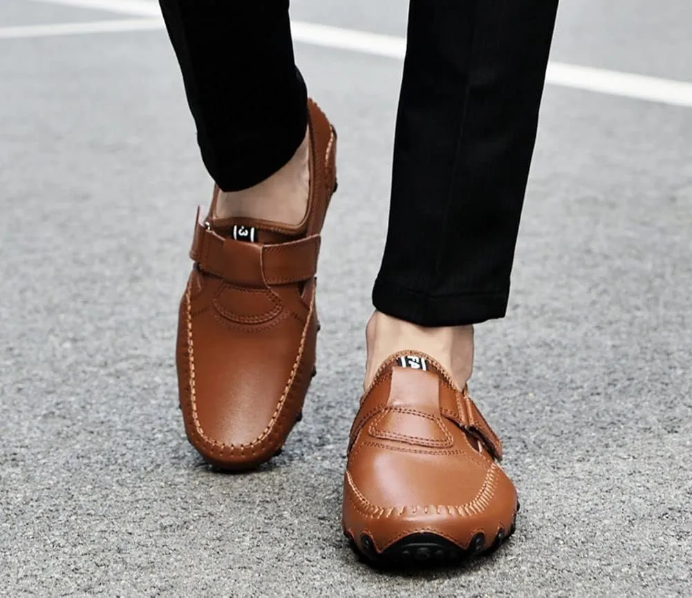 mitvr Men??s Casual Leather Loafers Shoes Penny Loafers Moccasin Flats Boat Shoes