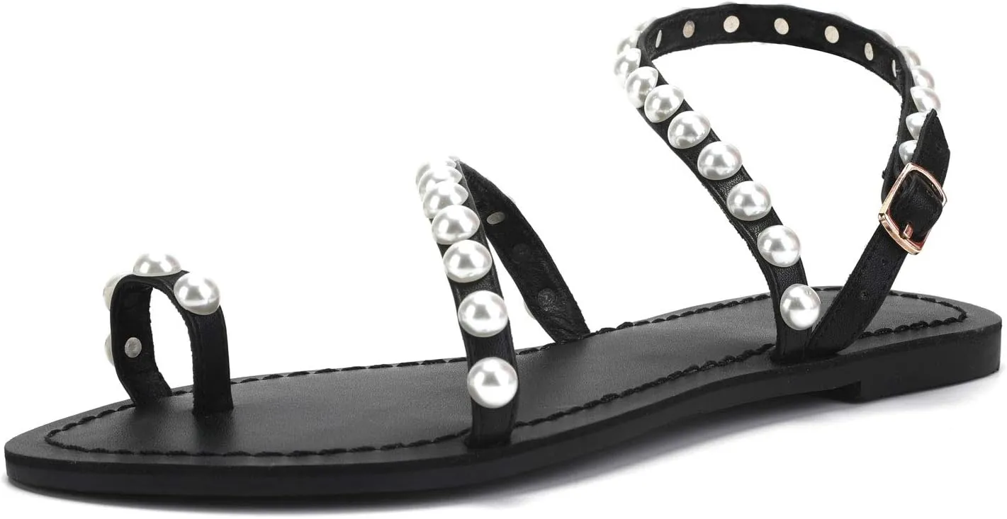 Monrovia Women's Gladiator Bohemia Flip Flops Summer Beach Flat Sandals