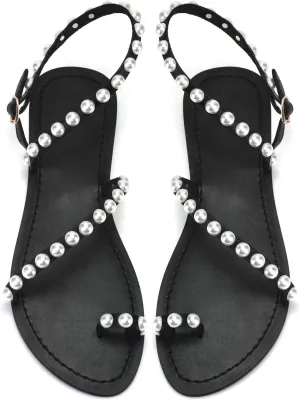 Monrovia Women's Gladiator Bohemia Flip Flops Summer Beach Flat Sandals