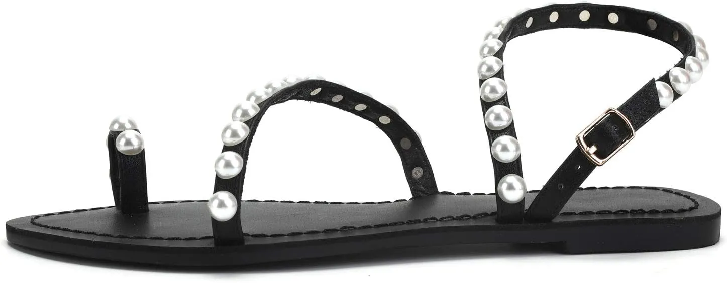 Monrovia Women's Gladiator Bohemia Flip Flops Summer Beach Flat Sandals