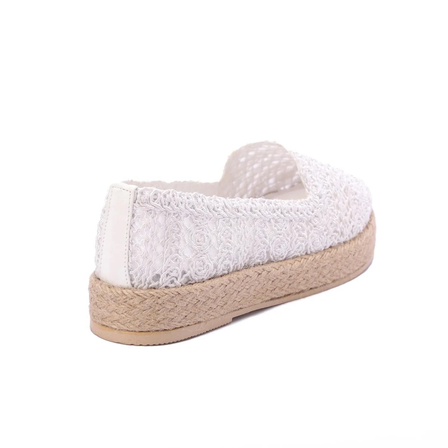 Natural Woven Mule Espadrilles-White