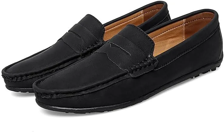 New Mens Loafers Penny Loafers PU Leather Driving Loafers Comfortable Anti-Slip Flexible Outdoor Slip-ons
