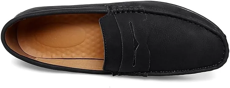 New Mens Loafers Penny Loafers PU Leather Driving Loafers Comfortable Anti-Slip Flexible Outdoor Slip-ons