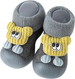 Newborn Shoes for Girls,Boys Girl Cartoon Socks Shoes Toddler Fleece WarmThe Floor Socks Non Slip Prewalker Kids Shoes