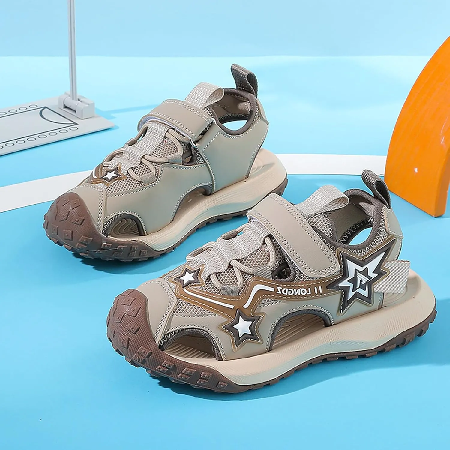 Open Toe Sandals Boy Shoes Comfortable Soft Sole Closed Toe Sandals Fashionable Thick Sole Beach