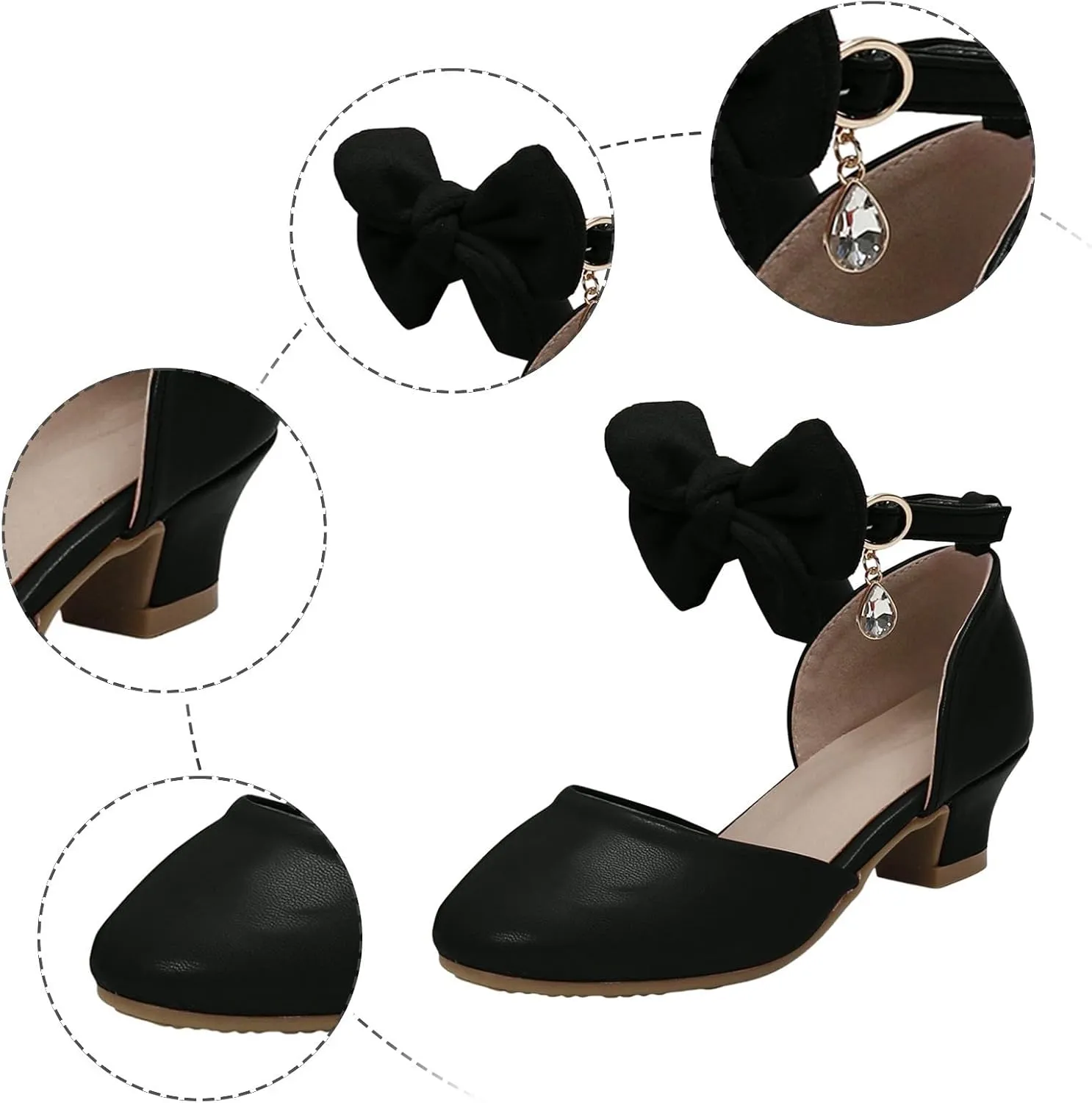 Open Toe Sandals Girls Princess Shoes Little Girl Hollow Bow Sandals Children Dance Performance Dress High Heels
