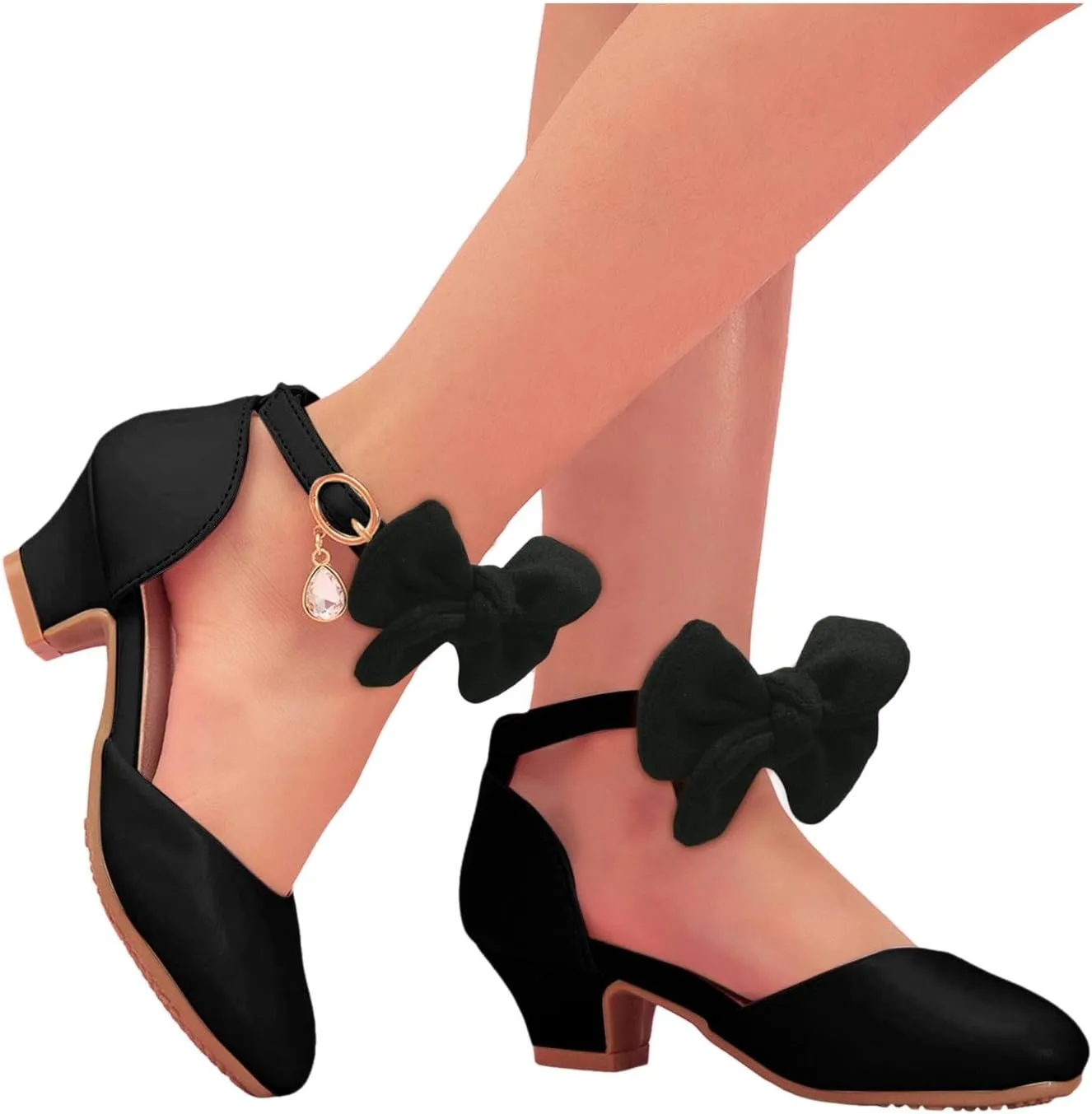 Open Toe Sandals Girls Princess Shoes Little Girl Hollow Bow Sandals Children Dance Performance Dress High Heels