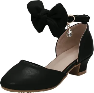 Open Toe Sandals Girls Princess Shoes Little Girl Hollow Bow Sandals Children Dance Performance Dress High Heels