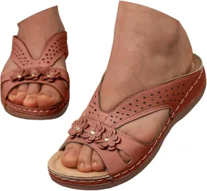 Orthopedic Platform Wedge Sandals for Women Summer Dressy, Women Walking Slippers Arch Support Closed Toe Buckle Ankle Strap Espadrilles Casual Strappy Sandals Comfortable Outdoor Shoes