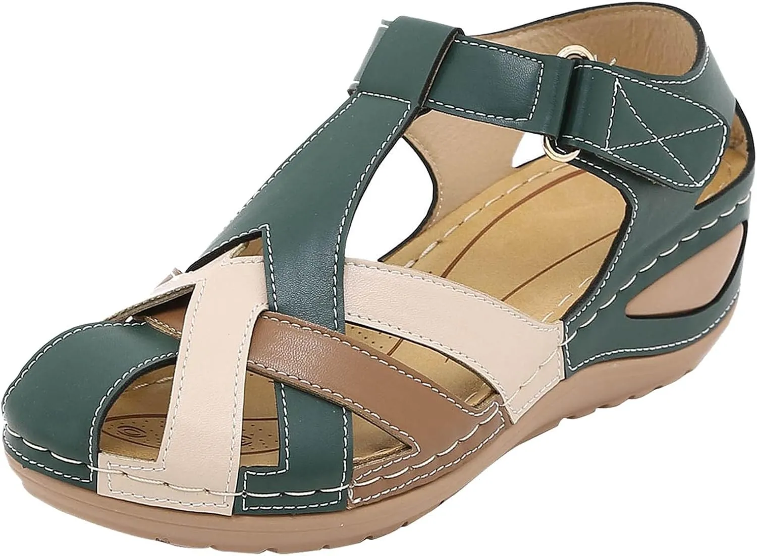 Orthopedic Sandals For Women Closed Toe Platform Wedge Casual Sandal With Arch Good Arch Support Womens Work Shoes