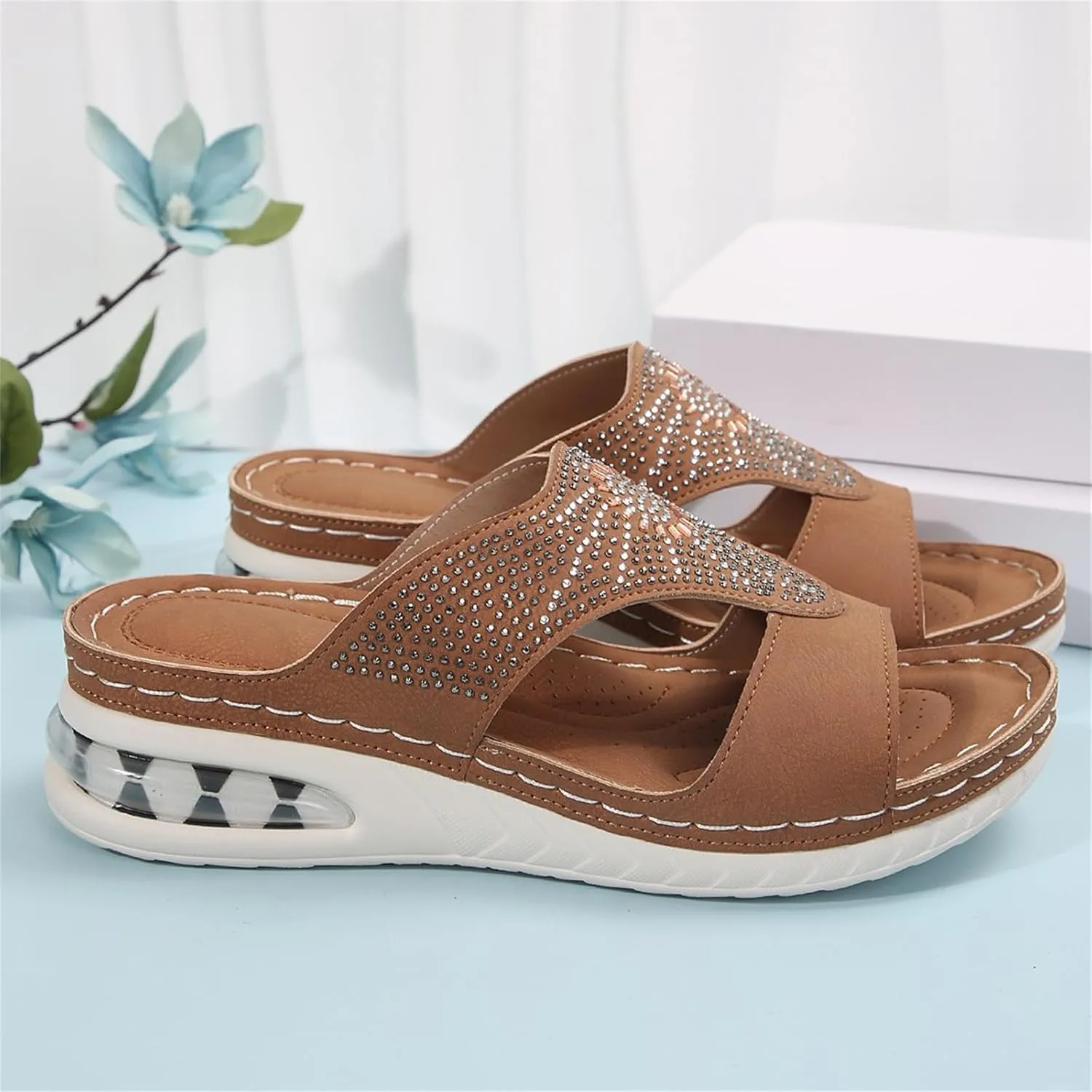 Orthopedic Sandals for Women Comfort Slide Slippers Wide Width Arch Support Shoes Beach Outdoor Walking Boho Sandals