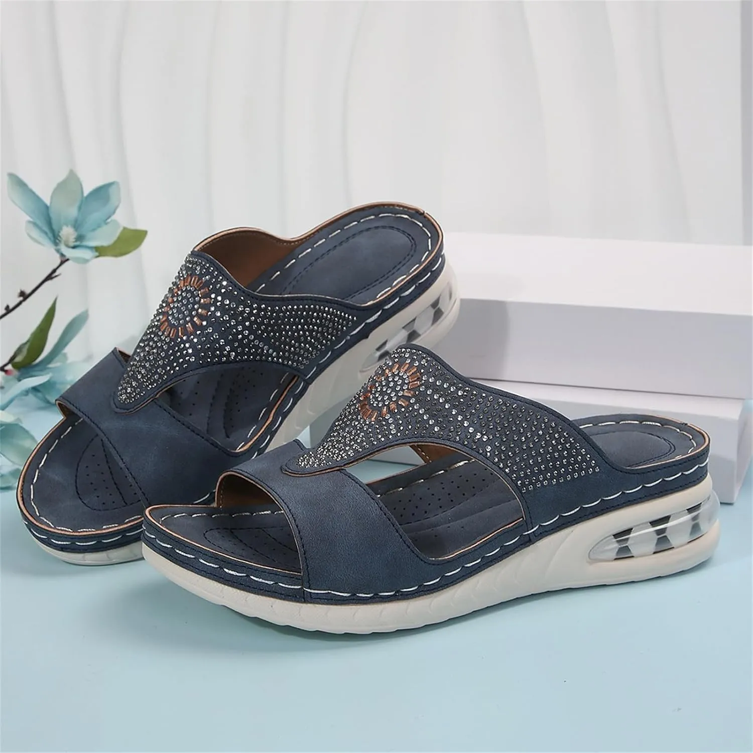 Orthopedic Sandals for Women Comfort Slide Slippers Wide Width Arch Support Shoes Beach Outdoor Walking Boho Sandals